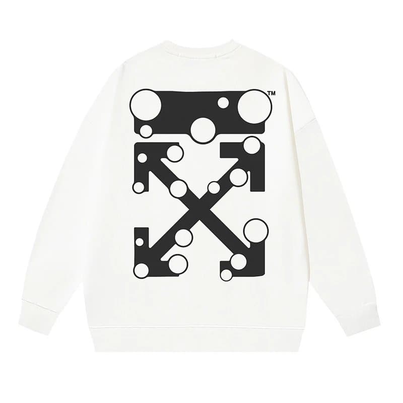 Off-White Cotton Sweatshirt Painted Arrow — A19