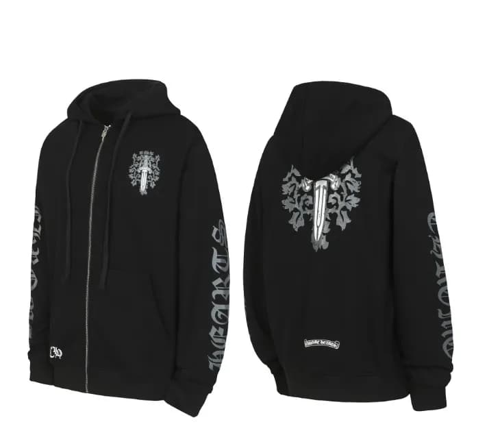 Chrome Hearts Hooded Sweatshirt Cross Logo Embroidery — K01黑色