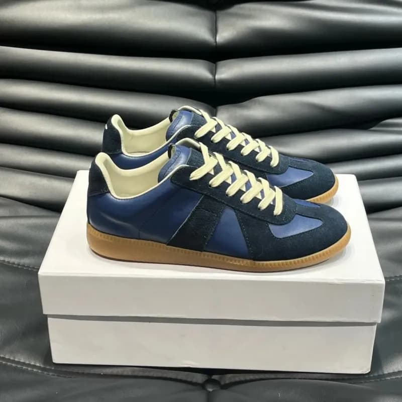 Maison Margiela Future Sneaker Navy Suede and Leather