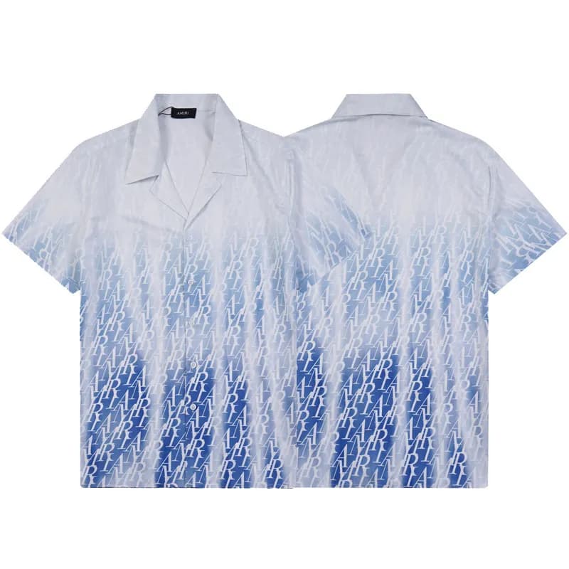 AMI Paris Short-Sleeve Shirt Logo Gradient