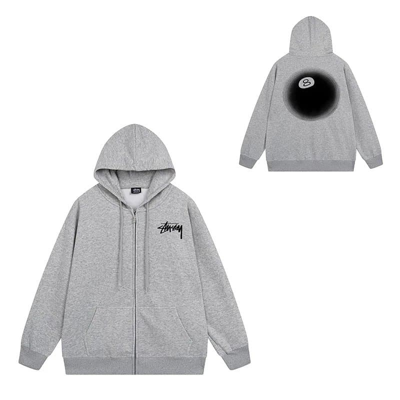Stüssy Zip-Up Hoodie Bearbrick Graphic — 701深灰色