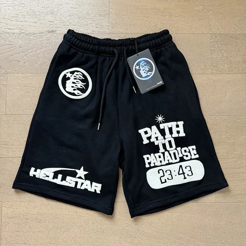 Sp5der Flame Shorts Gradient Flame Print — 715 黑色