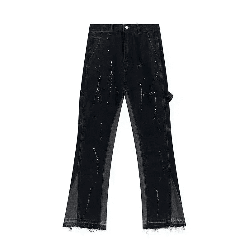 Amiri Distressed Jeans Red Logo Patch — 34top quality