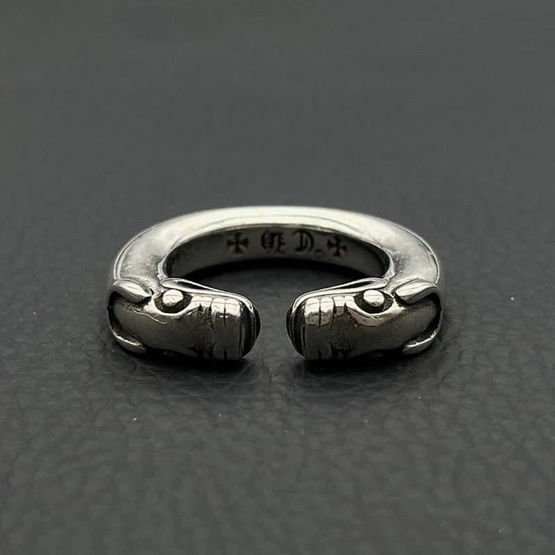 Chrome Hearts Cross Ring Double Dragon