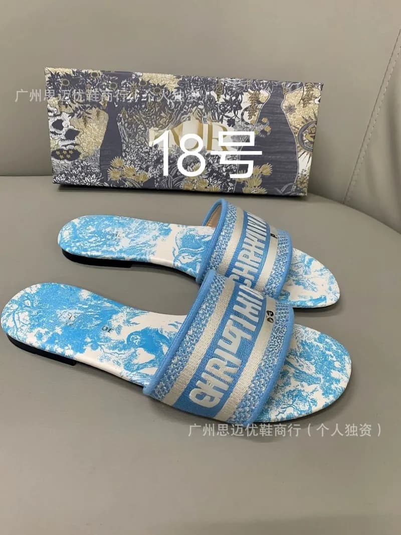 Dior B22 Slide Toile de Jouy Print