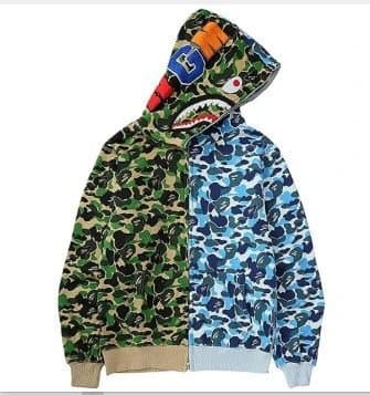 BAPE Shark Hoodie Camouflage Split