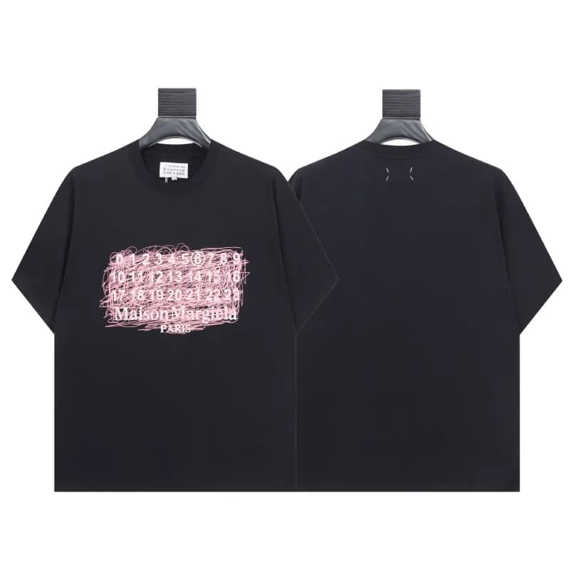 Maison Margiela T-Shirt Scrawled Numbers Print