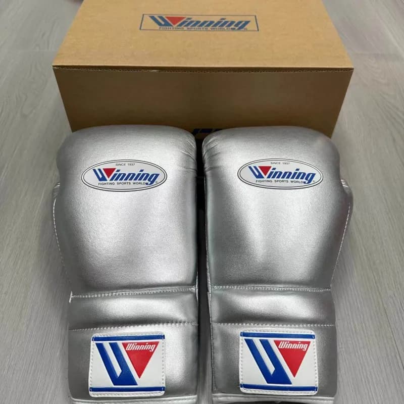 Boxing Gloves Metallic Silver