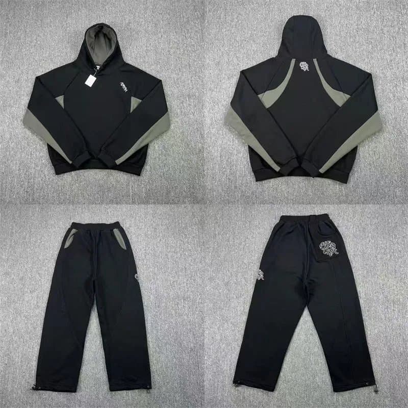 Sp5der Hoodie and Joggers Set Two-Tone Panel