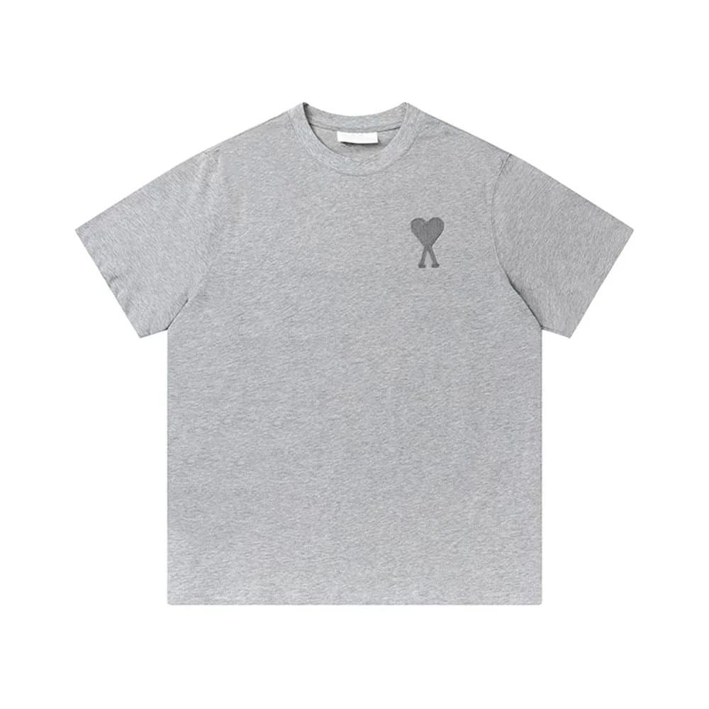 Amiri Heart Logo Tee Heather Grey