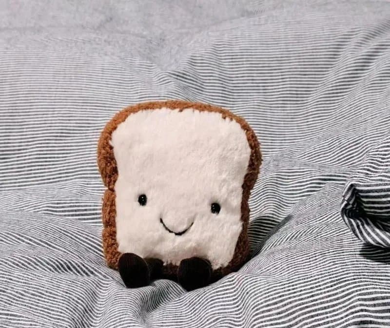 Labubu Bread Slice Plush Smiling Toast