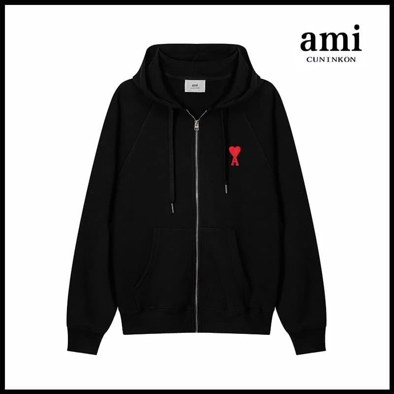 AMI Paris Jogger Logo Embroidery — 黑色【641拉链款】