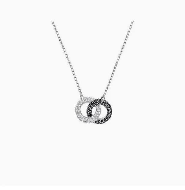 Swarovski Double Circle Pendant Crystal Pave