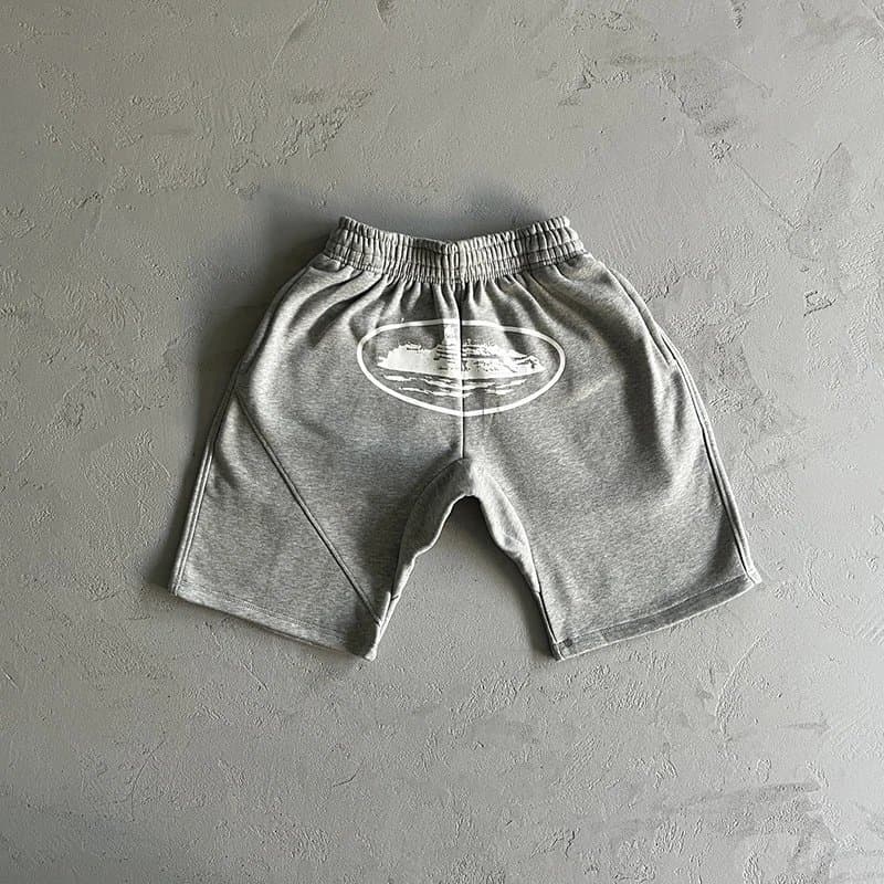 Travis Scott Logo Shorts Cactus Jack Script — 002短裤/白印灰