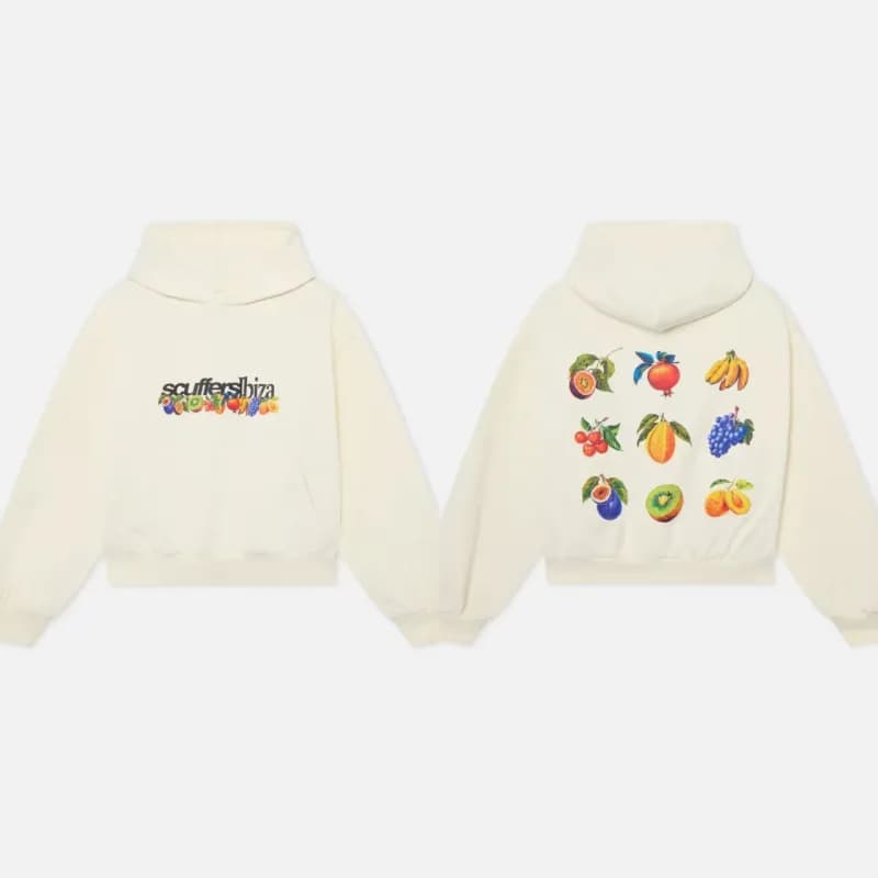 Scuffers Fruit Print Hoodie Fruit Graphic