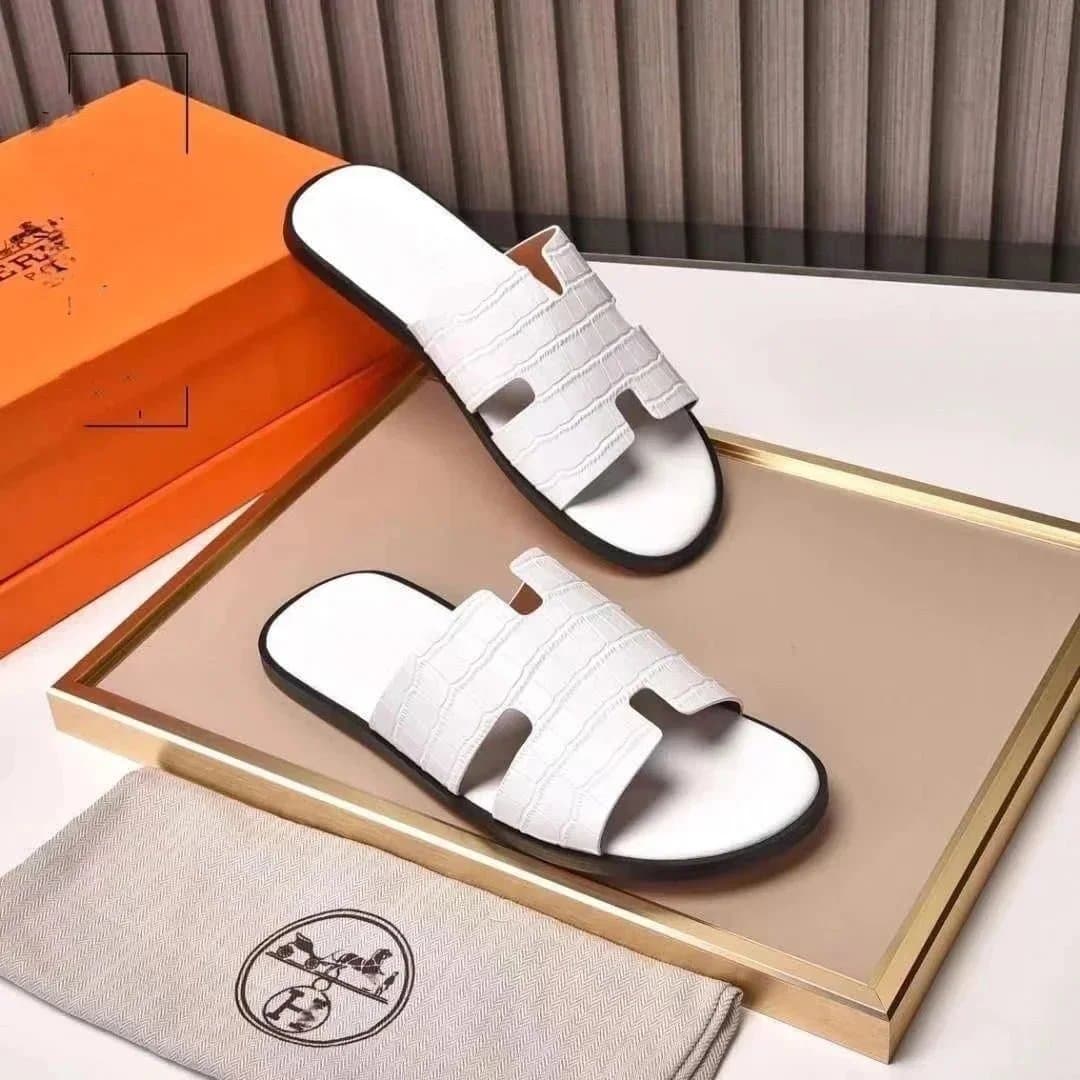 Hermès Oran Sandal Crocodile-Embossed