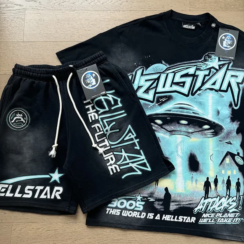 Hellstar Flame Graphic Set Washed Grey — 6802-7806套装