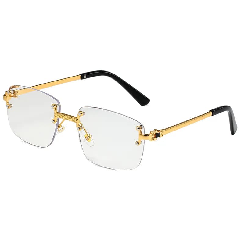 Chrome Hearts Rimless Sunglasses Gold Hardware