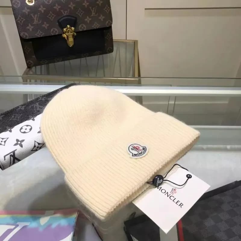 Moncler Ribbed Beanie Logo Patch