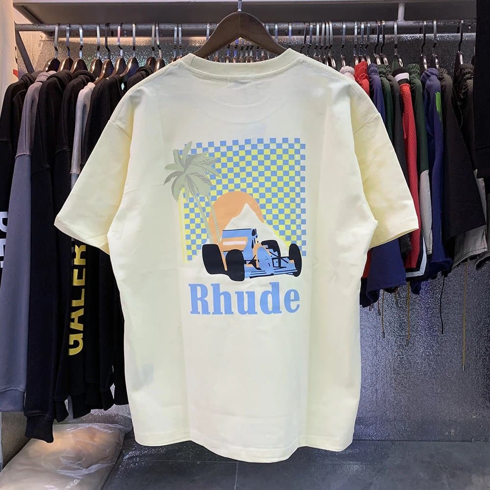 Rhude Graphic Tee Mountain Logo — 5059 杏色