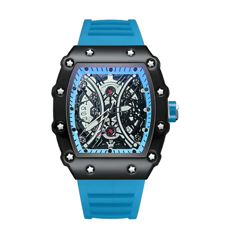 Richard Mille RM 011 Sapphire Case with Blue Rubber Strap
