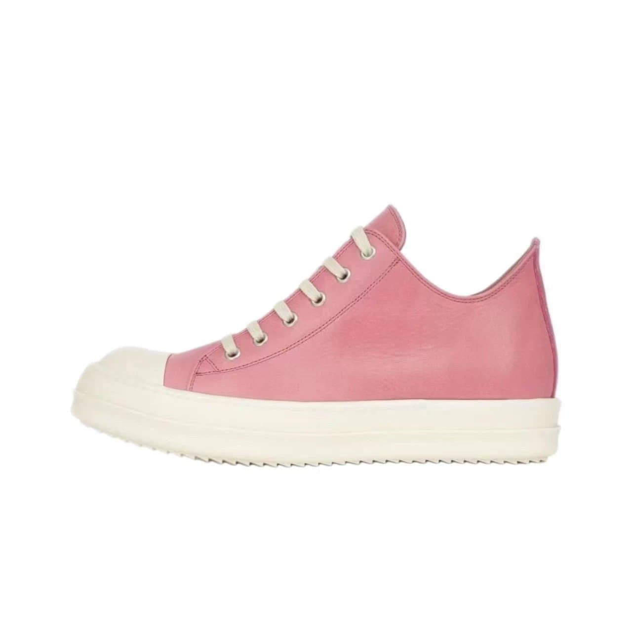 Rick Owens Geobasket Low Brown/White — 粉色皮面