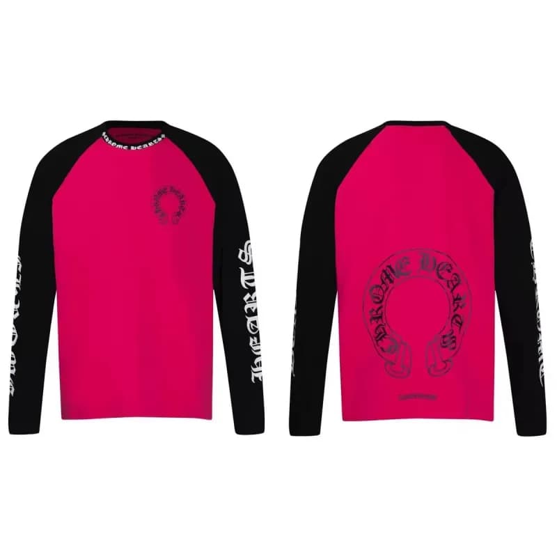 Chrome Hearts Long Sleeve Tee Stay Fast Graphic — 2158 rose red black