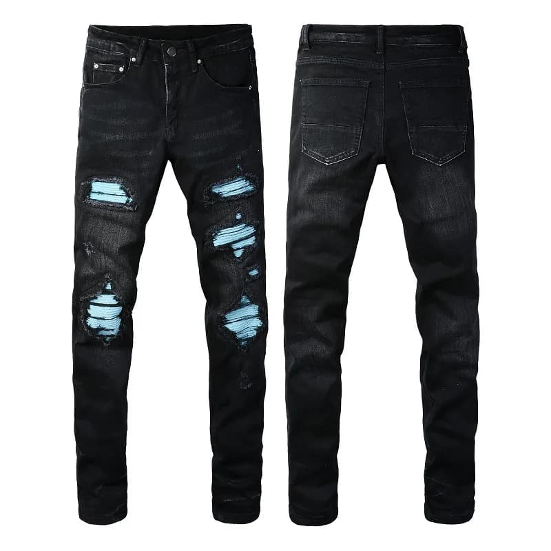 Levi's Slim Fit Jeans Distressed with Light Blue Patching