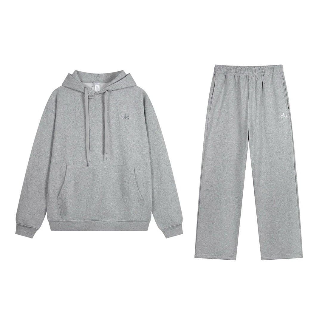 Fear of God Essentials Oversized Hoodie Heather Grey — 灰色连帽直筒-套装