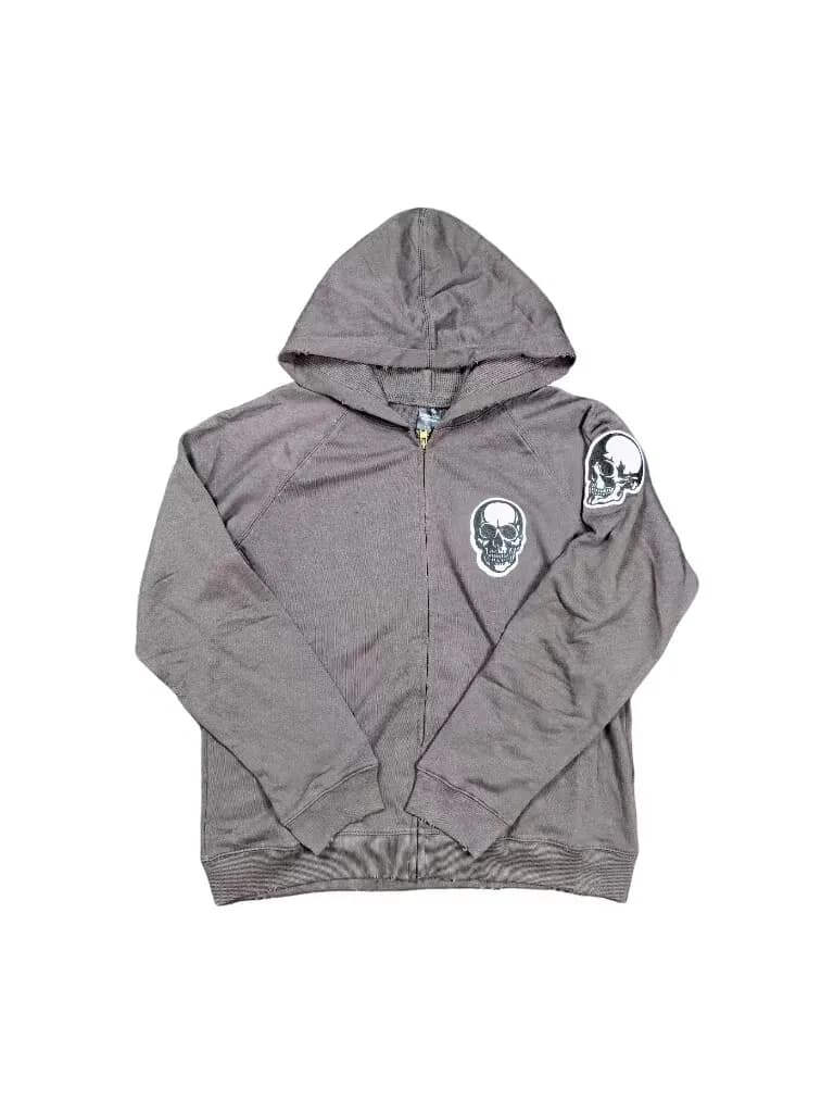Chrome Hearts Zip-Up Hoodie Skull Patch
