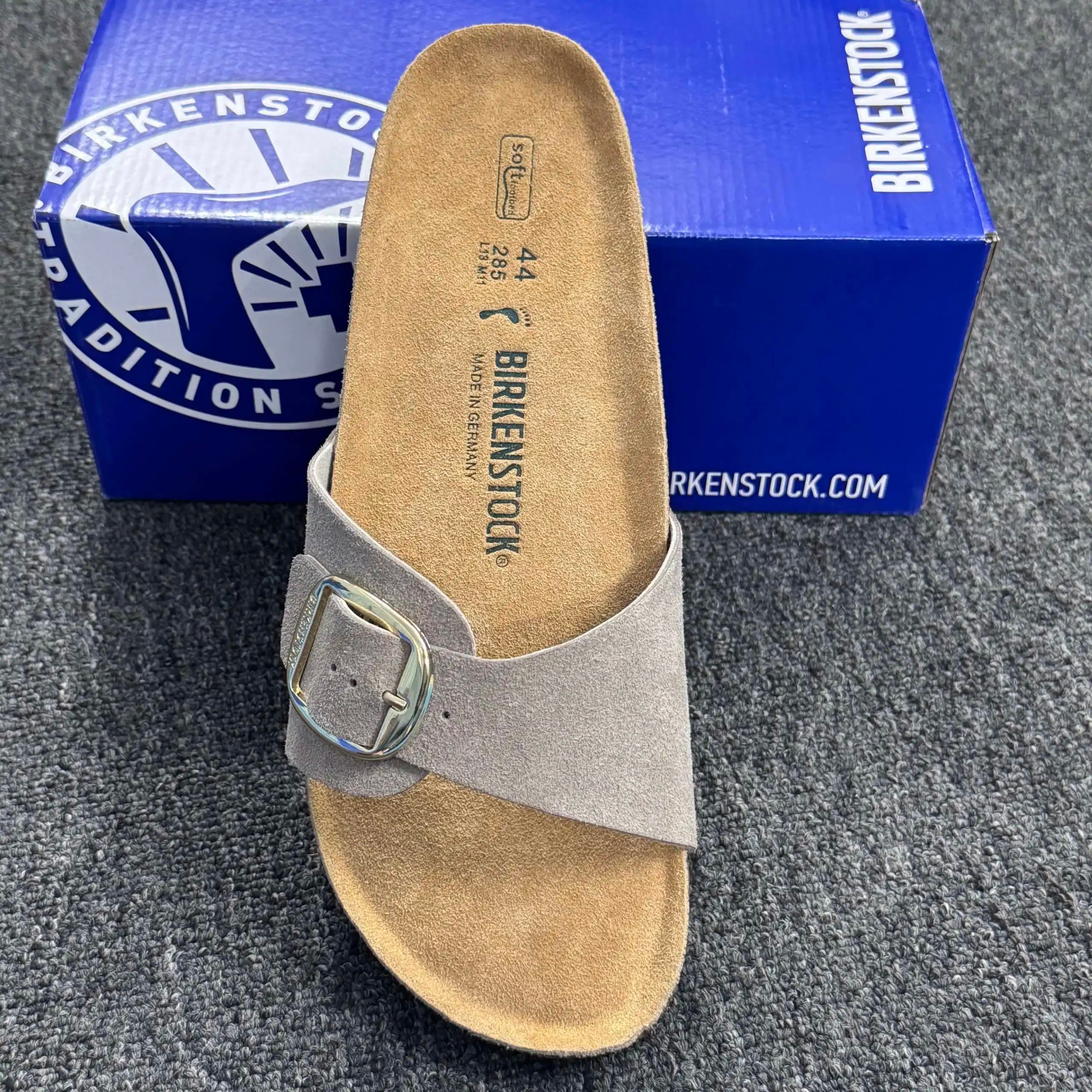 Birkenstock Madrid Buckled Strap — 大单扣灰绒