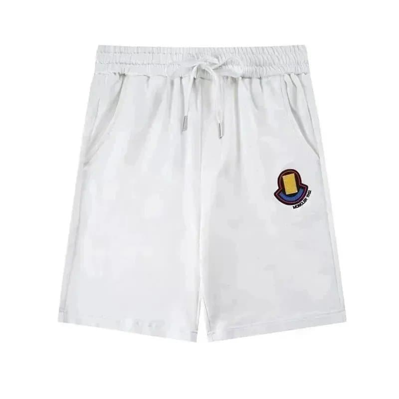 Moncler Logo-Embroidered Shorts White
