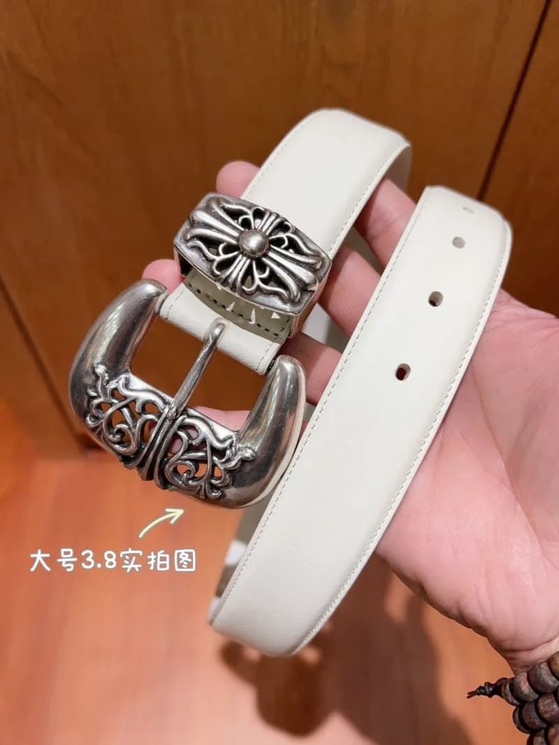 Chrome Hearts Cross Buckle Belt Embossed Cross Strap — 图二二3.8cm宽