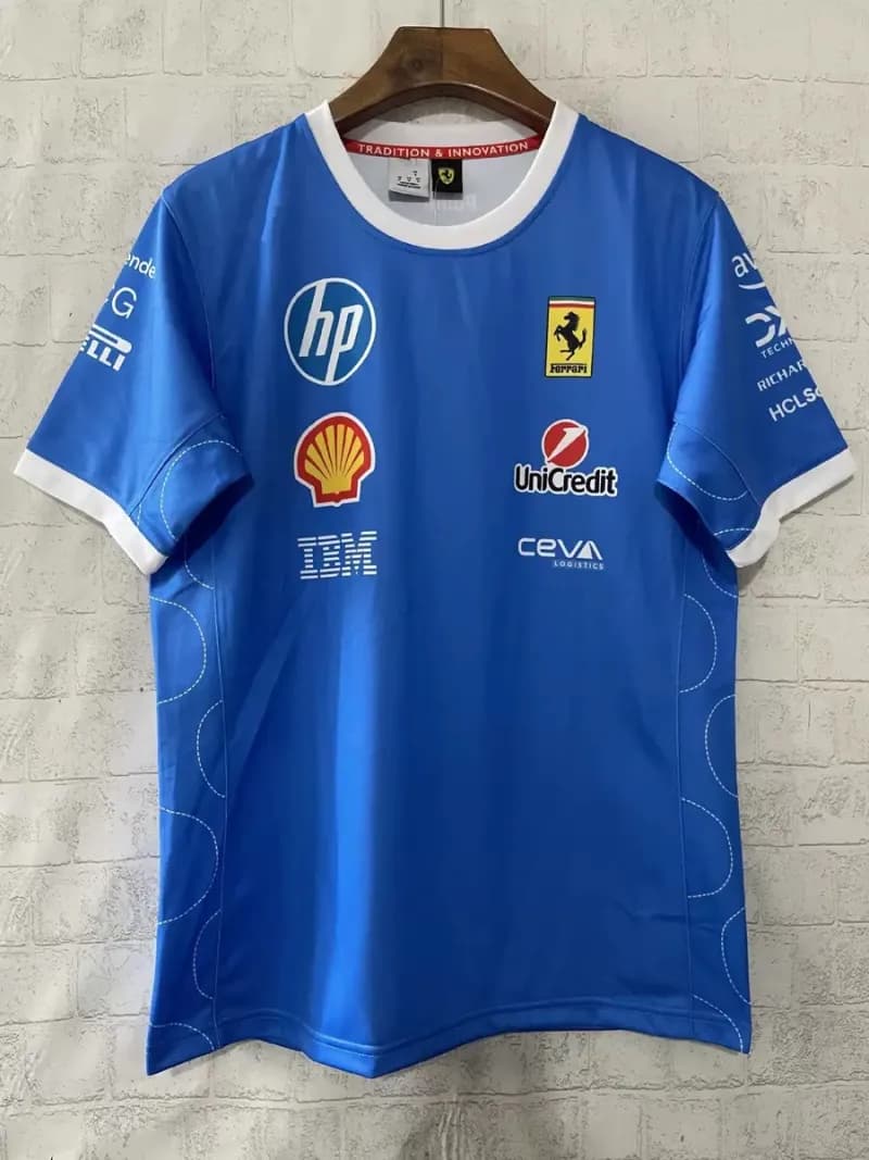 Tudor Polo Shirt Red Bull Racing Team — 2025蓝色法拉利圆领