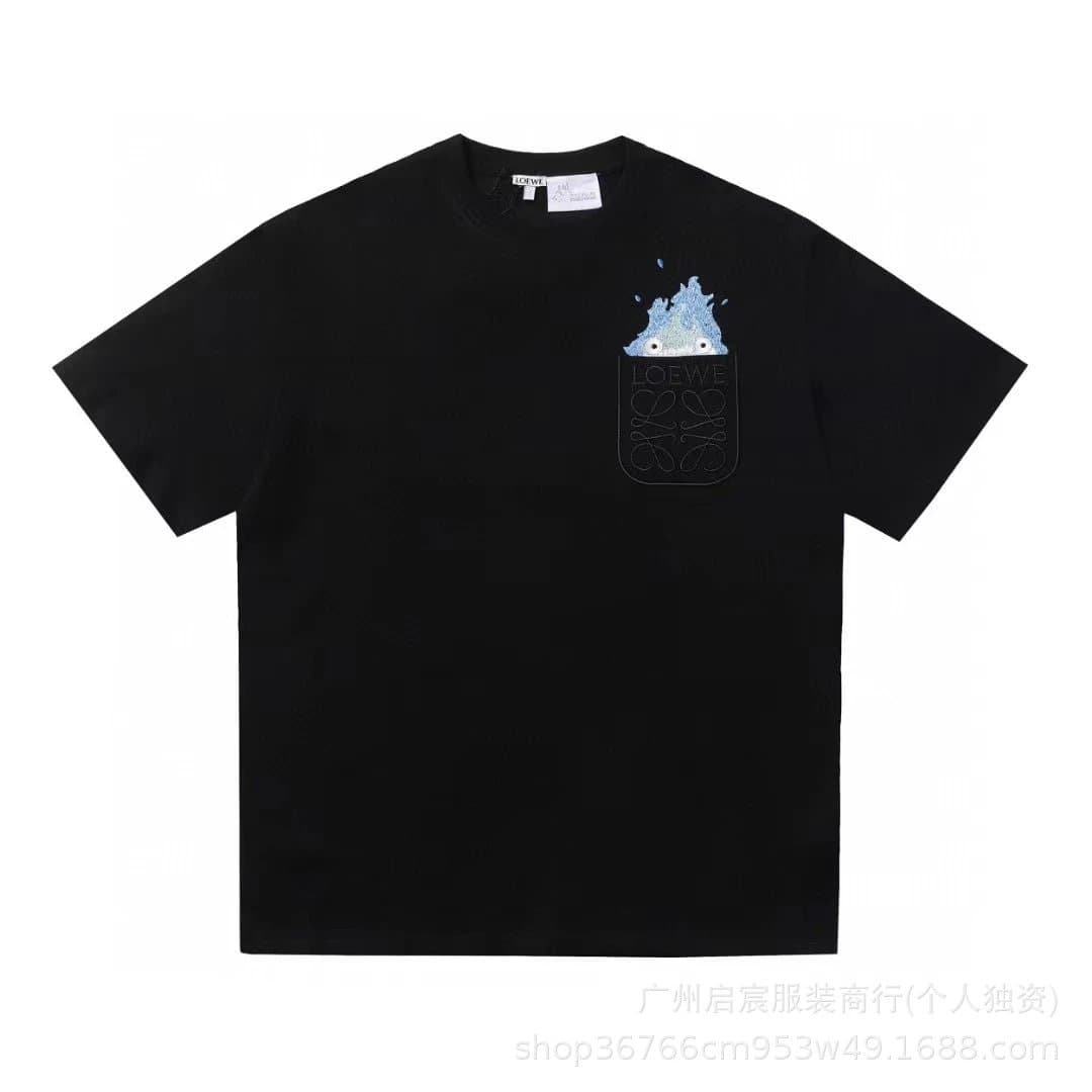 Loewe Logo Patch T-Shirt White — A002绣花黑色