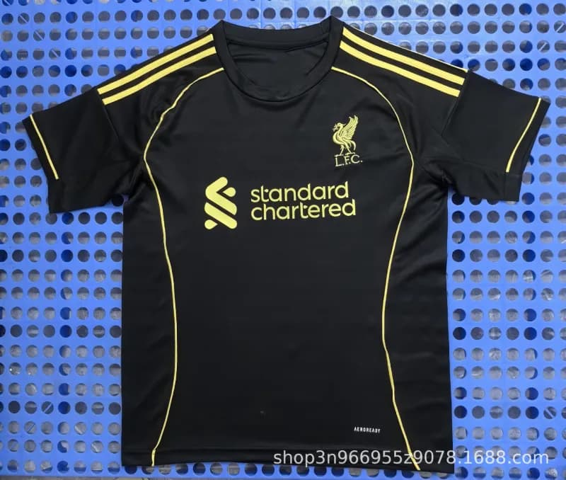 Liverpool FC Training Jersey Standard Chartered Black/Yellow