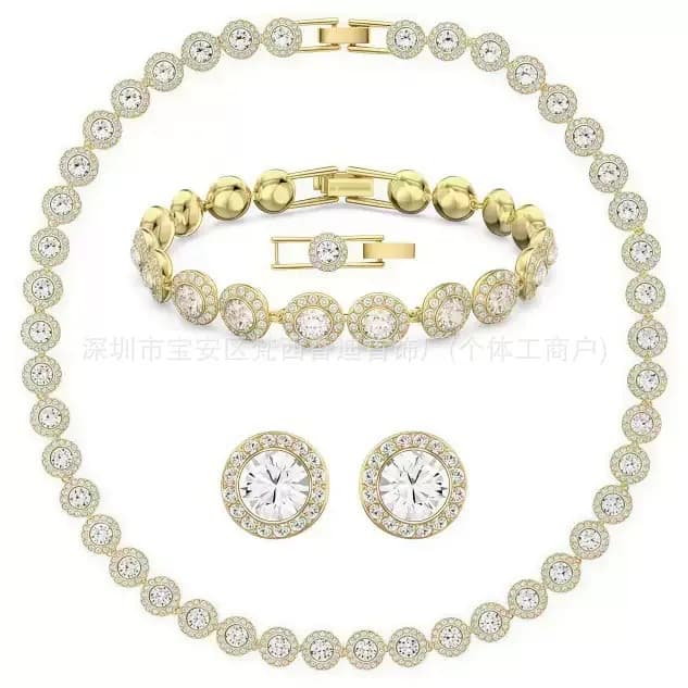 Swarovski Crystal Jewelry Set Round Crystal Halo
