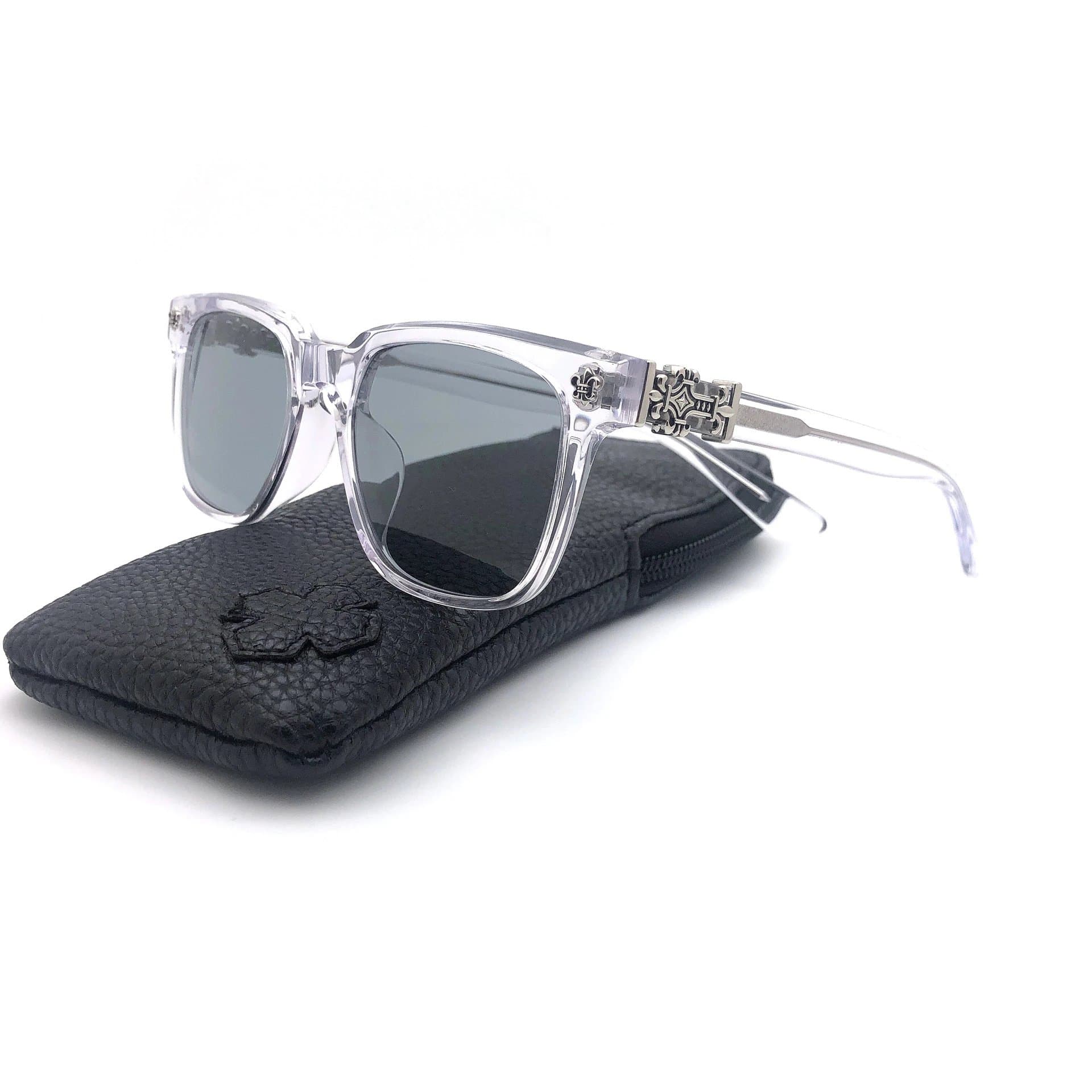 Chrome Hearts Sunglasses Clear Acetate with Cross Hardware