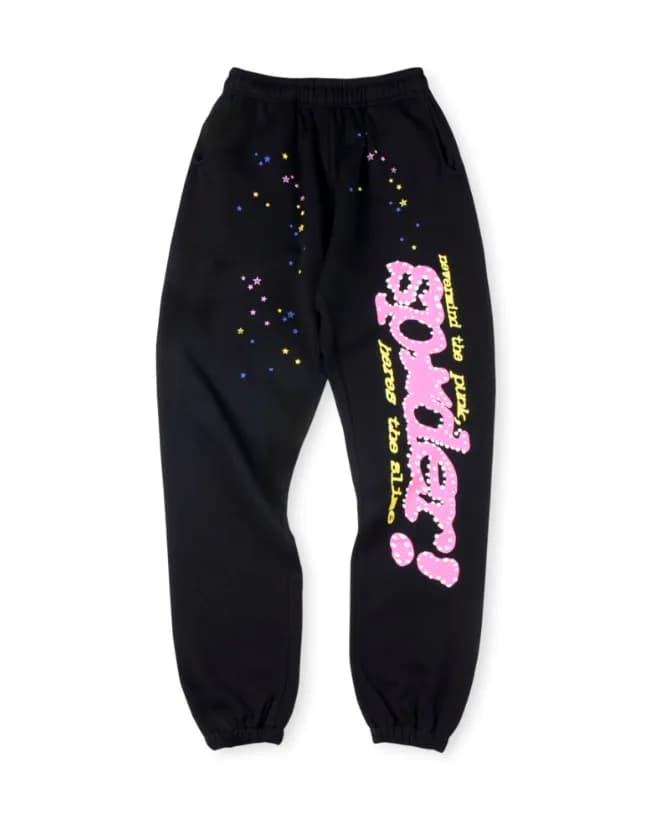 Travis Scott Joggers Pink Logo with Stars — 94