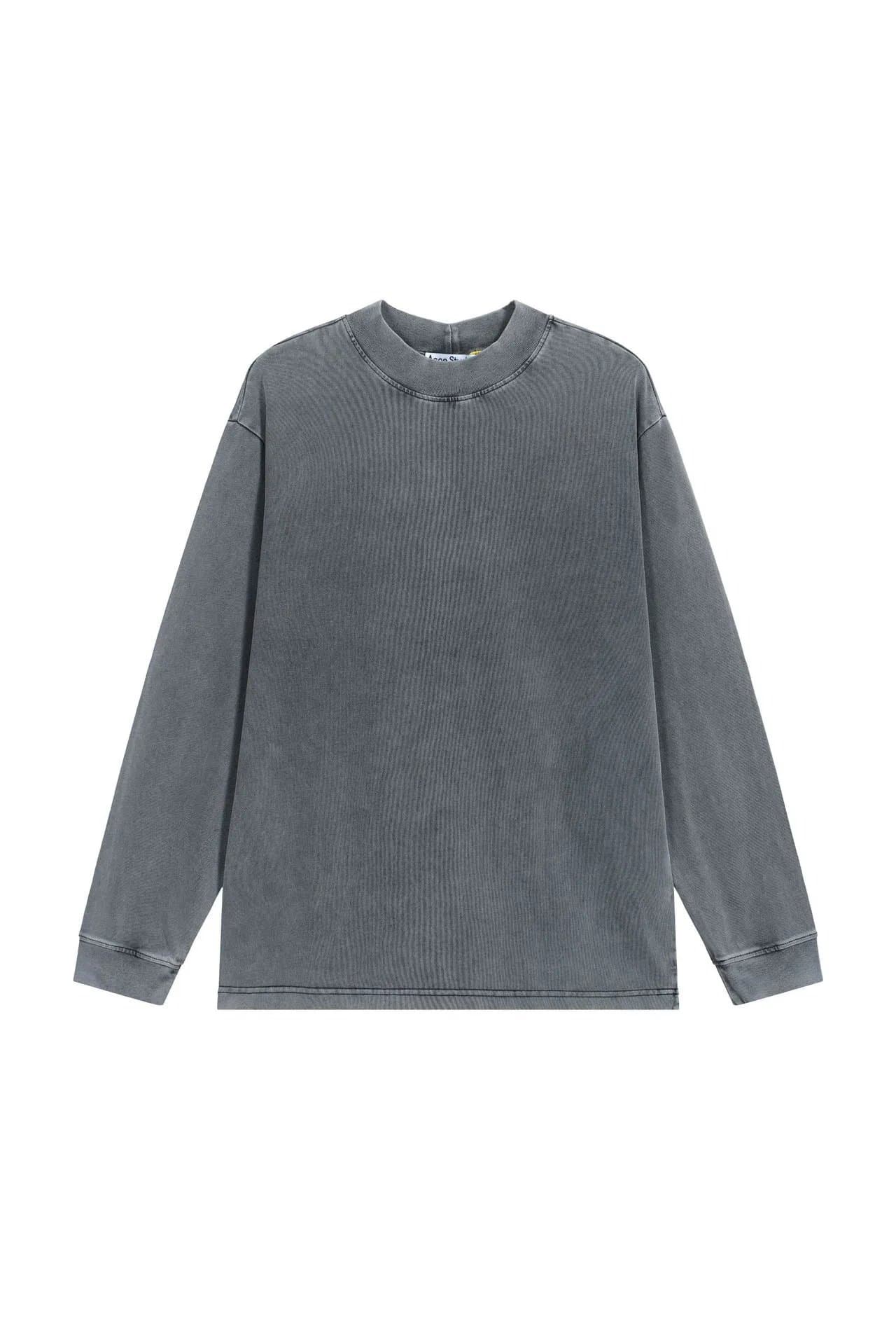 Acne Studios Zip-Up Track Jacket Embroidered Logo — 3289洗水黑长袖T恤