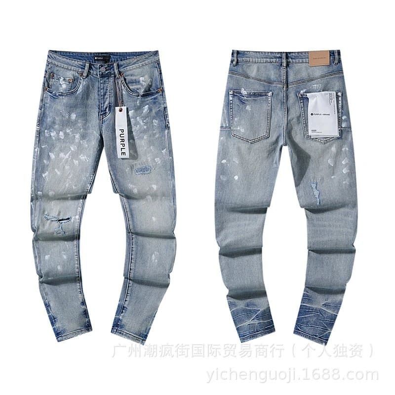 Off-White Slim Fit Jeans Distressed Paint-Splatter Wash