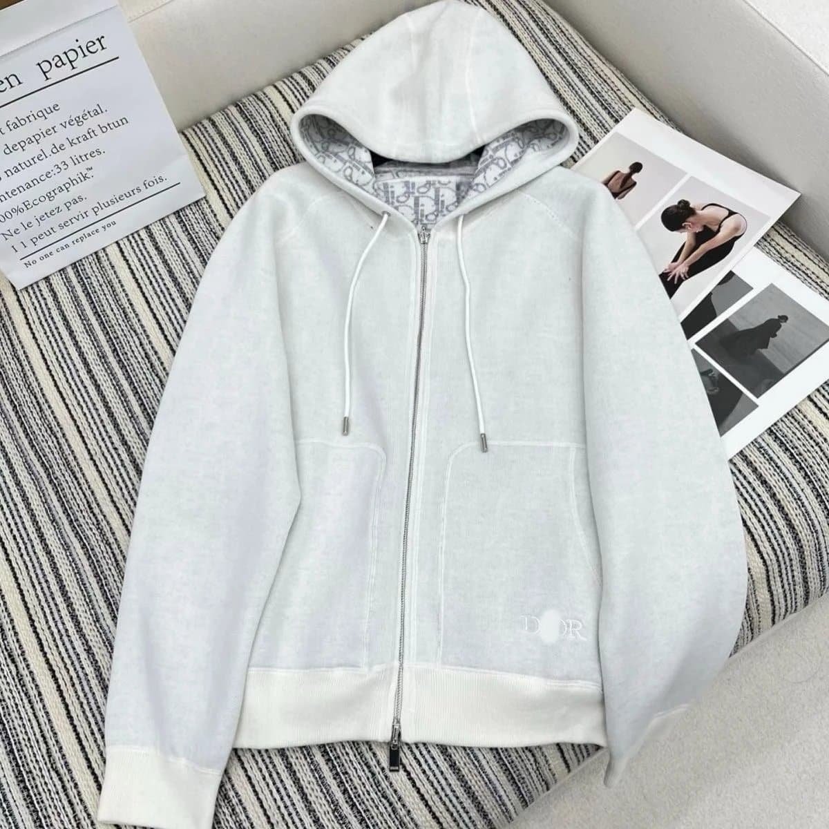 Moncler Hooded Zip-Up Jacket Logo Hood — 3