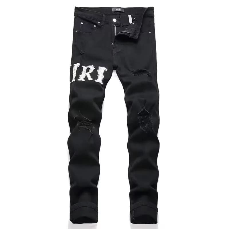 Diesel Slim Fit Jeans Silver Script Print — 黑色A126