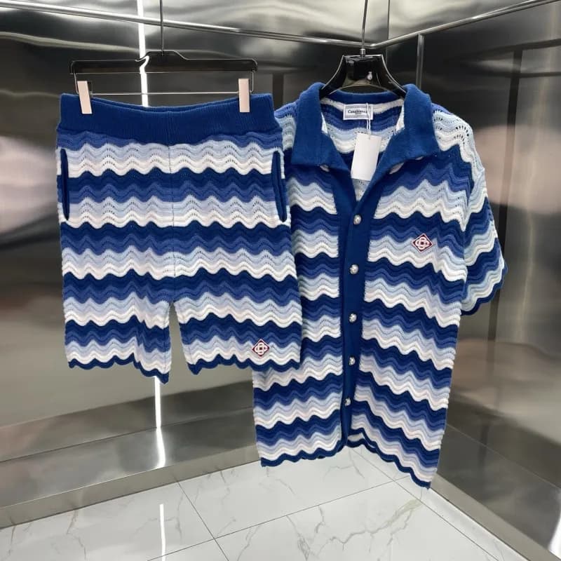 Off-White Knit Polo Dress Multi-Color Zigzag — 185-04
