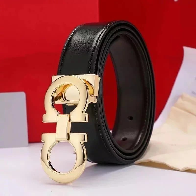 Ferragamo Gancini Belt Gold Buckle