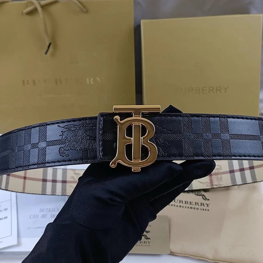 Louis Vuitton LV Belt Monogram Empreinte — 巴宝莉 黑2