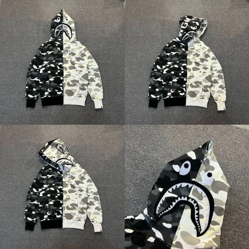 BAPE Shark Hooded Zip-Up Orange Camo — xx103