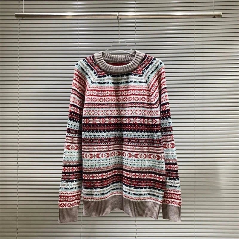 Dior Fair Isle Knit Sweater Multi-Color Nordic Pattern