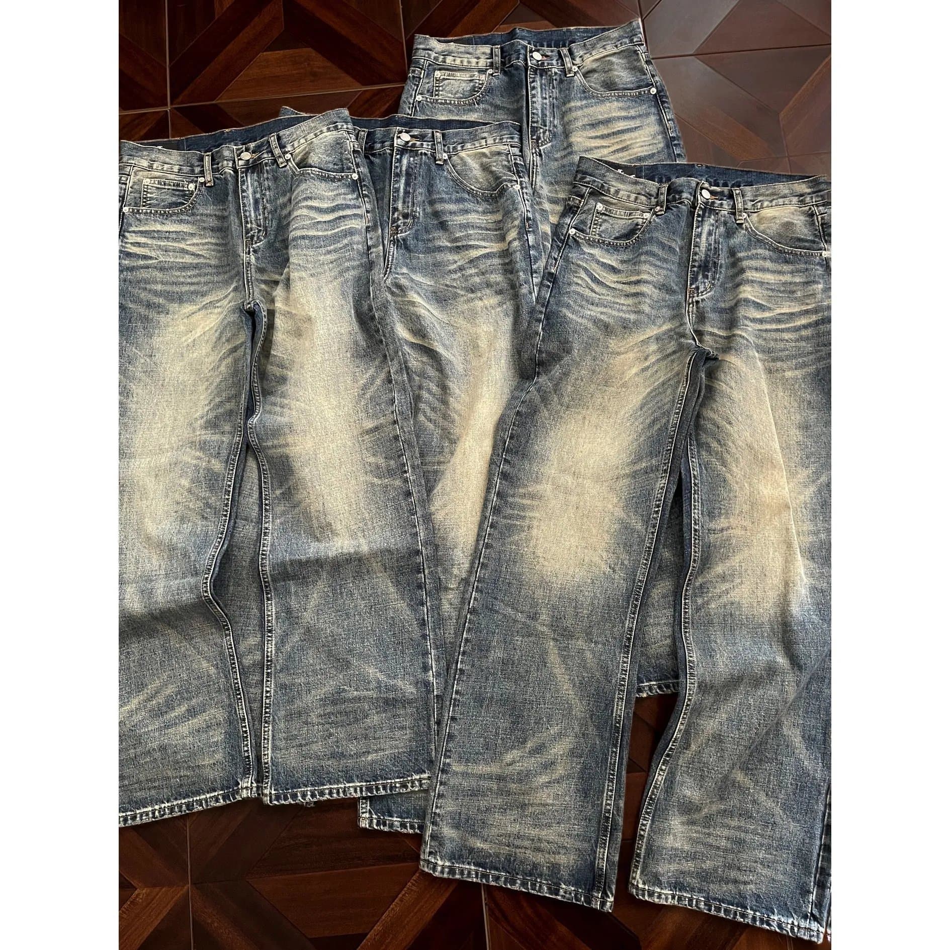 Levi's 501 Straight Fit Jeans Acid Wash Distressed