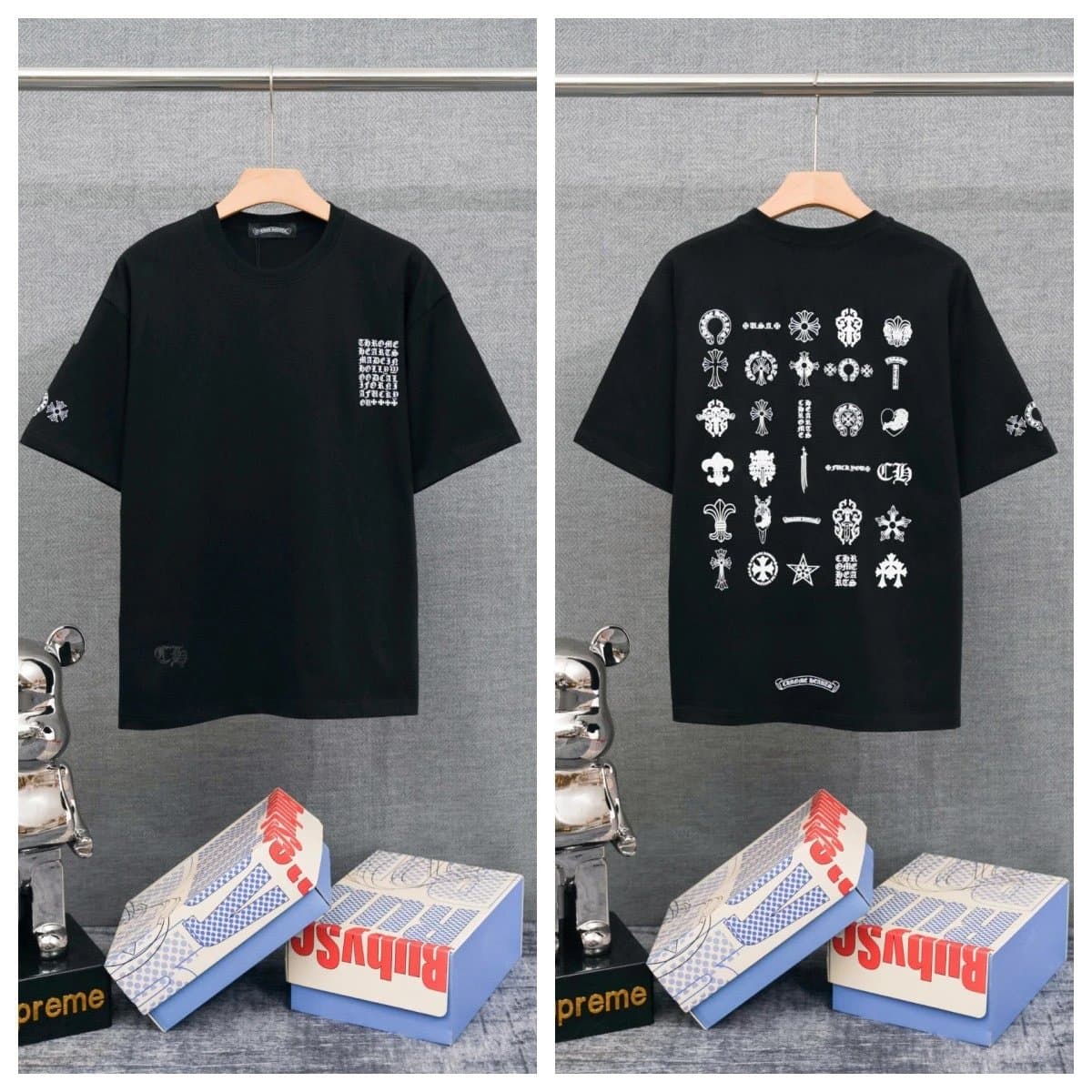 Chrome Hearts Graphic Tee Icon Grid Print